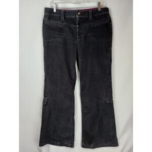 Athleta Corduroy Wide Leg Skater Grunge Cargo Bootcut Dipper Black Pants 12